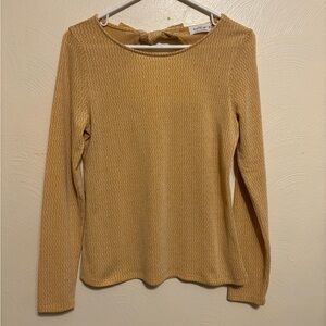 Kayleigh Yellow & White Bow Tie Chevron Top Womens Size M